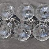 10 glasses of old champagne blown glass engraved Vierzon Thouvenin Portieux