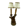 Lampe en terre cuite a decor d amour XIX eme patine chocolatee