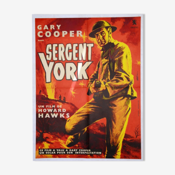 Affiche originale cinéma " Sergent York " 1941 Gary Cooper