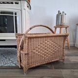 Rattan magazine holder