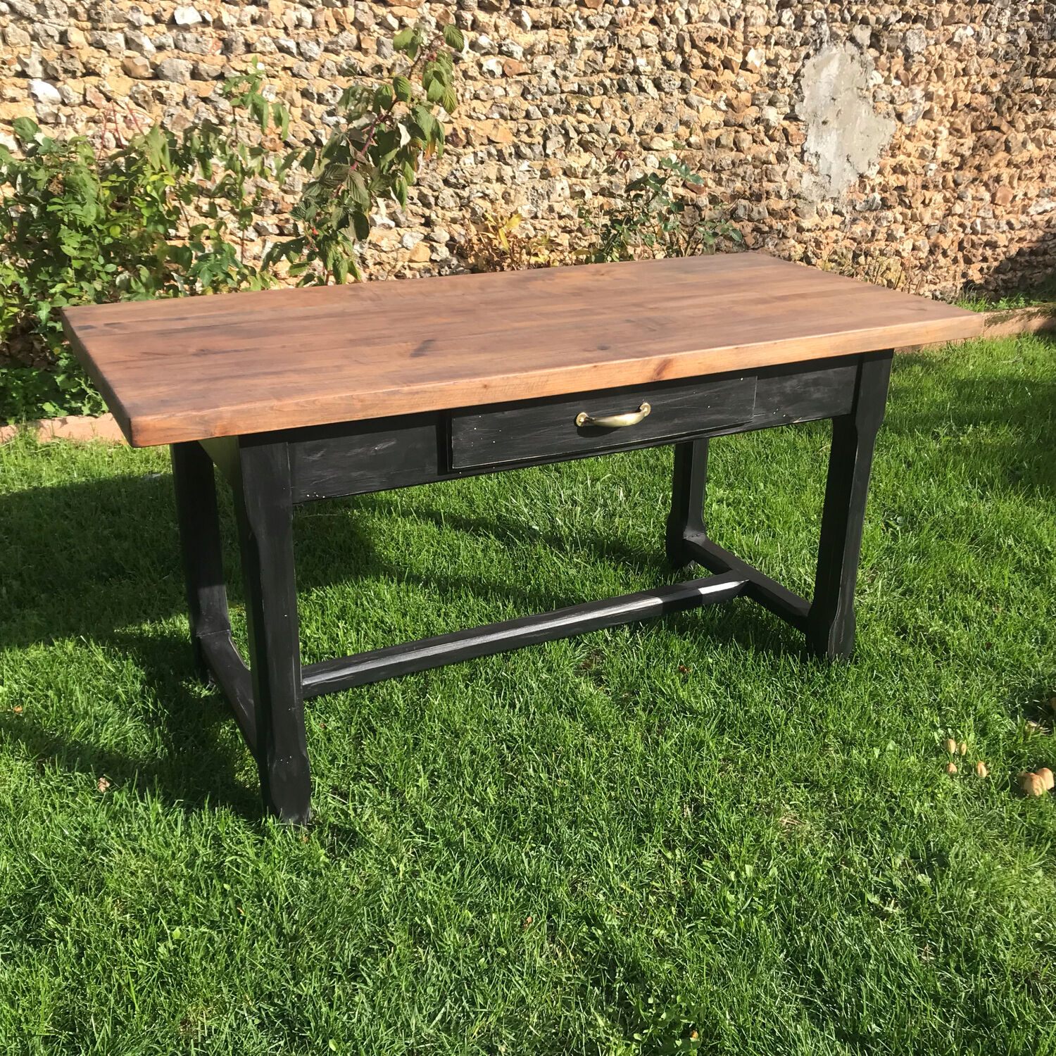 Solid wood farmhouse table