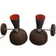 Midcentury brown vintage wall sconces by Herda, Dutch 1970s