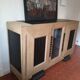 Enfilade 3 doors sandblasted oak and blackened oak year 40
