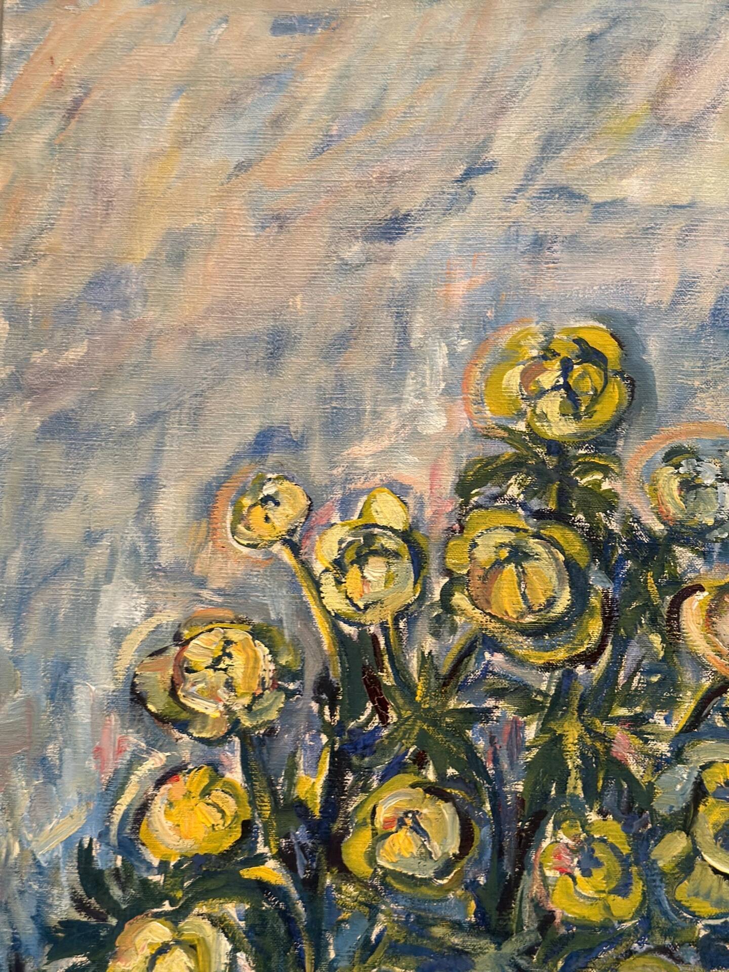Swedish Oil on Canvas – “Flower” by S. Koskinen – Dated 1978