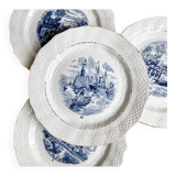 Delft opaque porcelain dessert plates