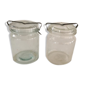 Two old preserving jars