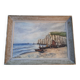 Old painting "Etretat upstream cliff"