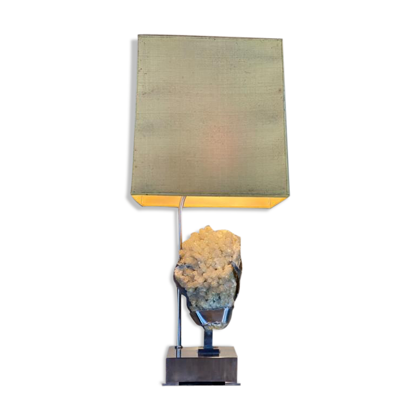Table lamp, metal and quartz