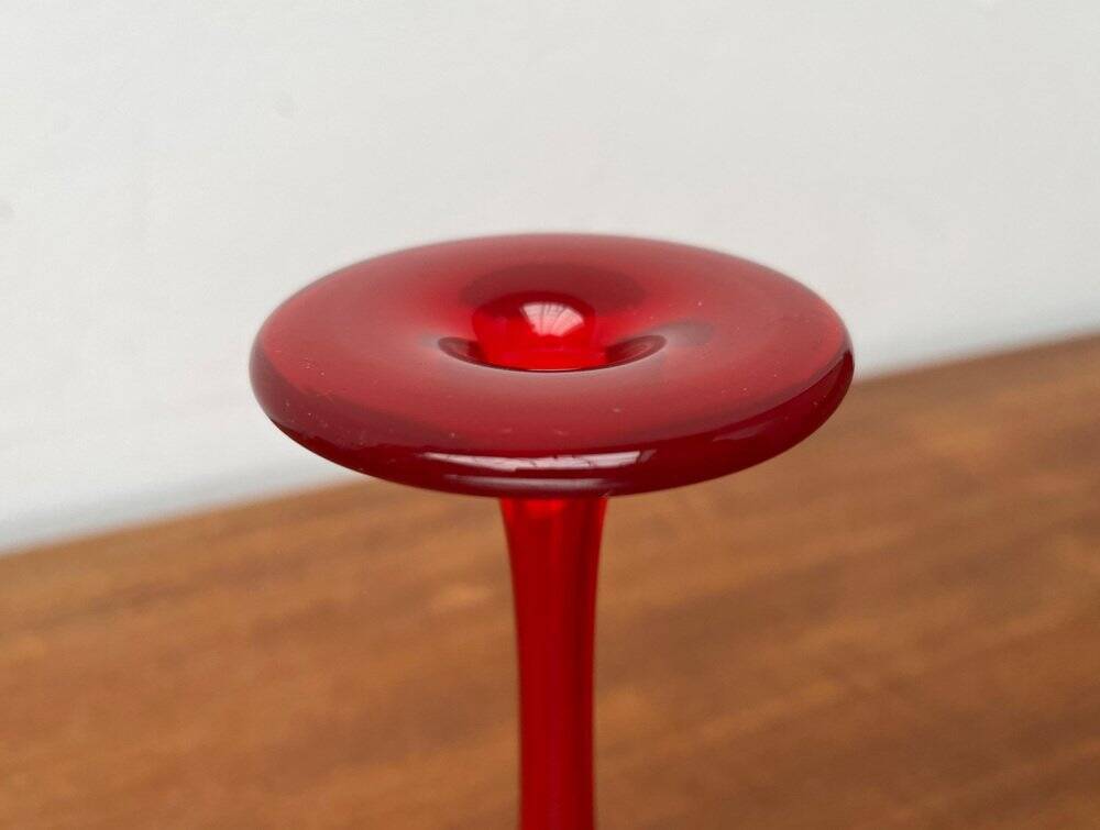 Vintage red glass solifleur vase by Cari Zalloni for WMF.