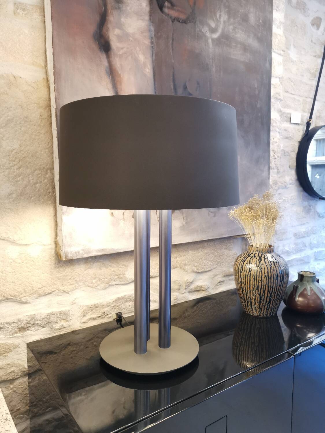 Rare lampe 10589 design Michel Boyer, édition Verre Lumière