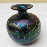 Vase boule en verre de murano signé melina