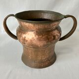 Hammered copper pot with handles