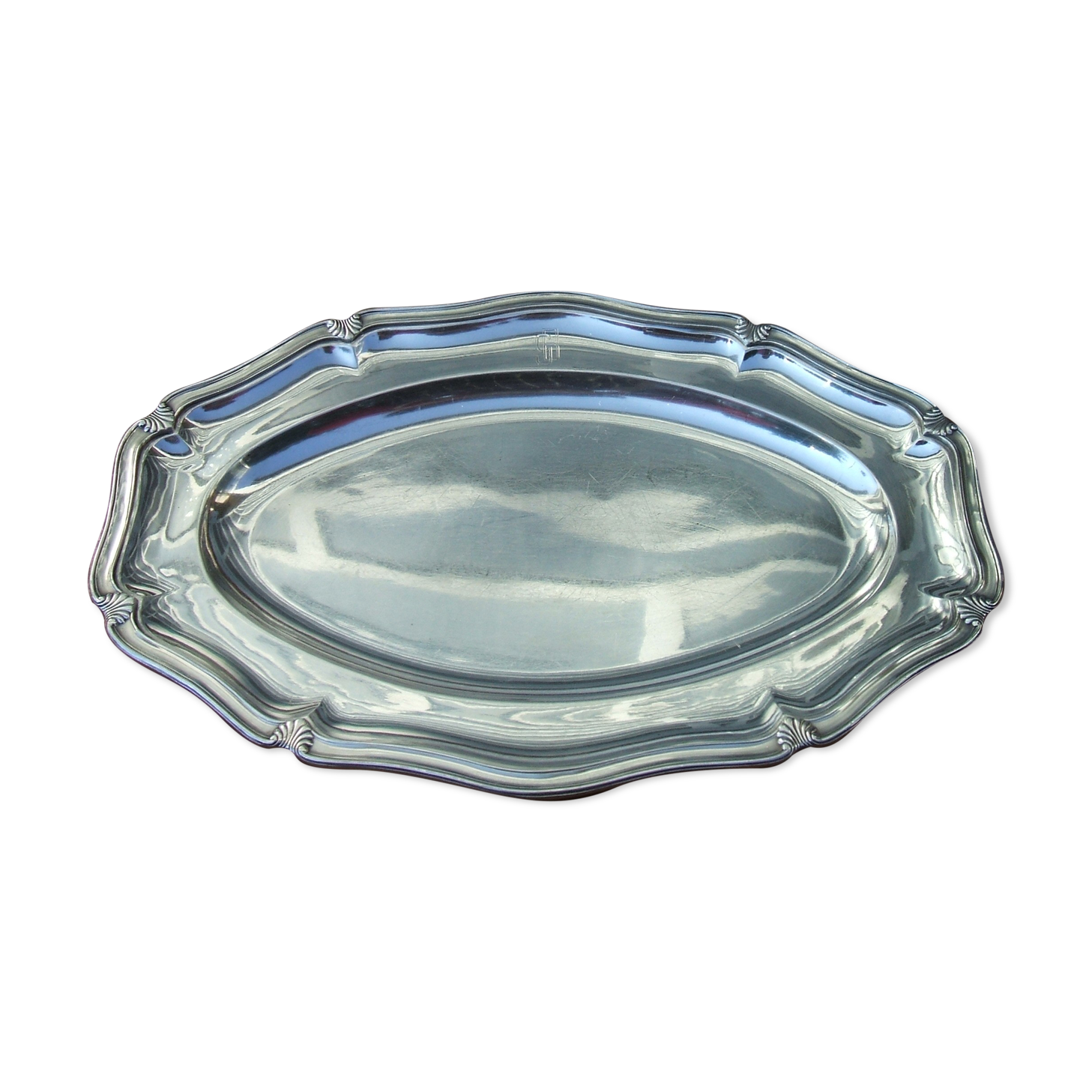 SILVER METAL OVAL DISH