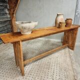 Ancien banc de table d'appoint en bois meuble TV rural 40 x 200 cm