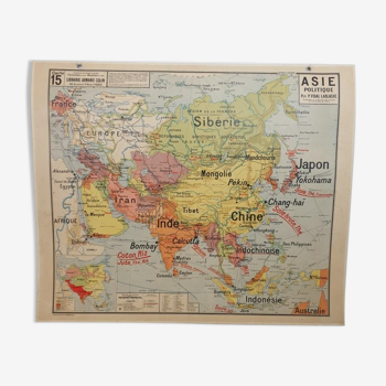 Carte géographique scolaire Asie