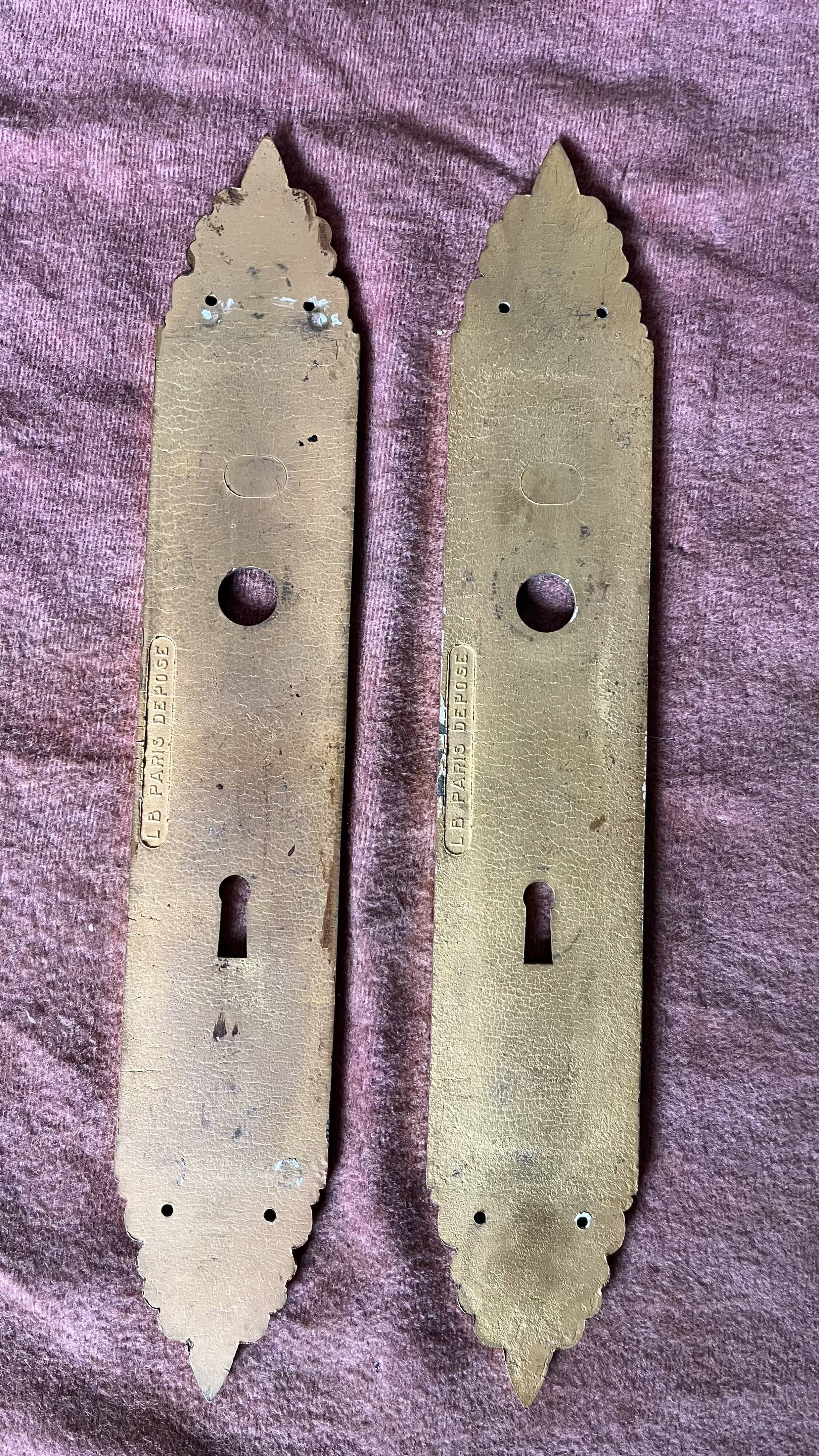 Pair of brass cleaning plates