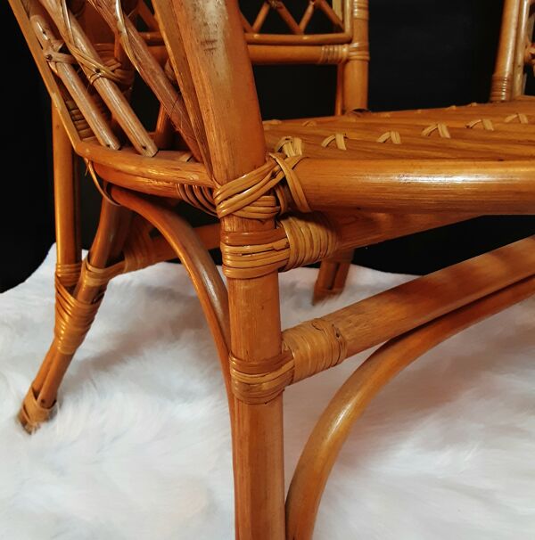 fauteuil adulte rotin vintage