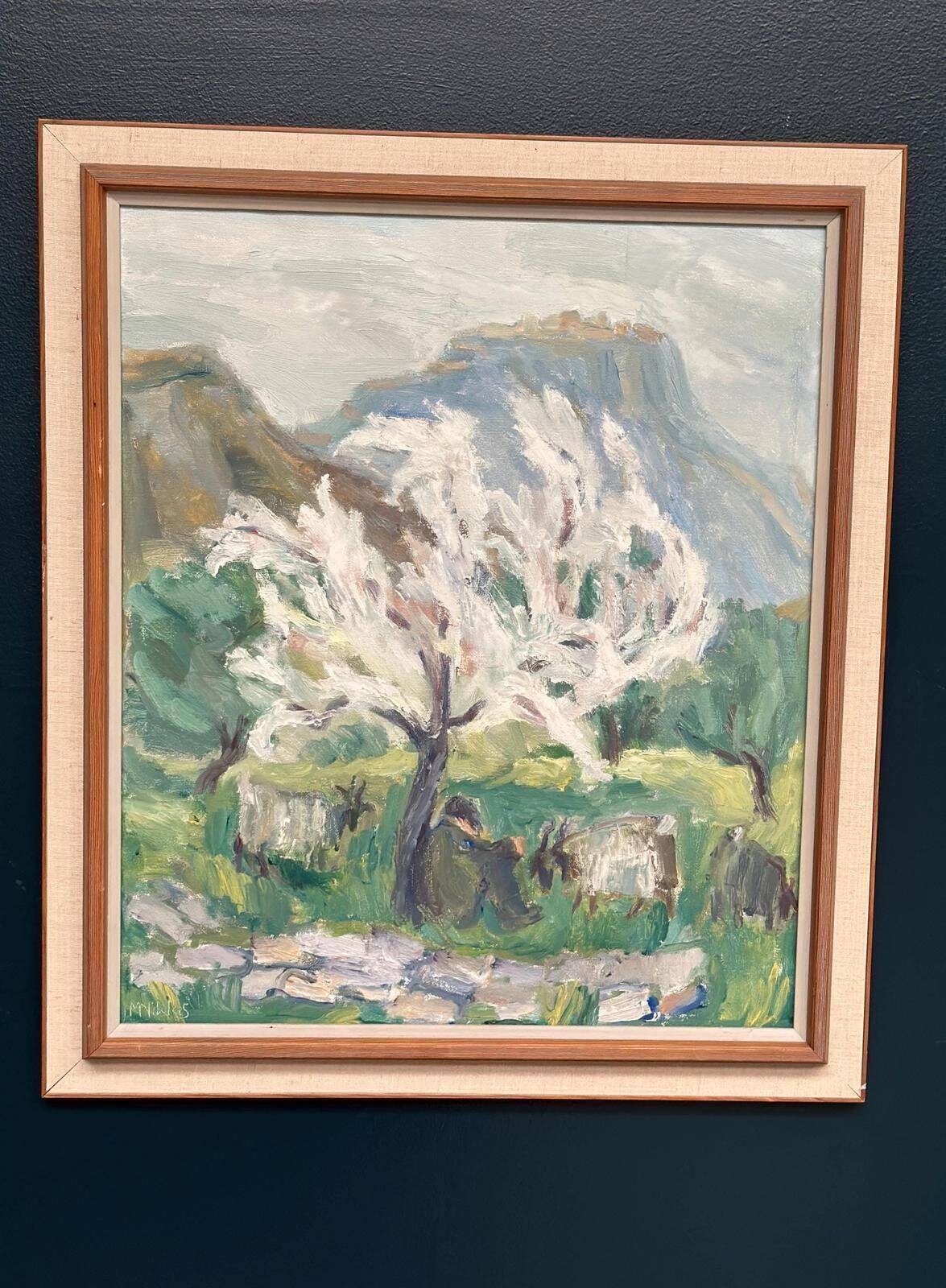 Huile sur toile originale suédoise – « Berger » par May Nicklasson