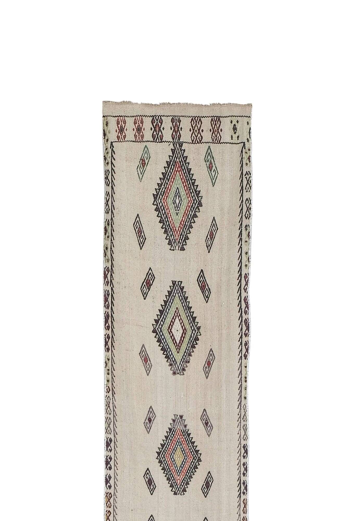 Vintage Turkish hallway rug 58x417 cm