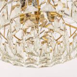 Large chandelier in gilded brass and crystal, by Palwa, Germany, 1970s.
