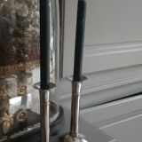 Pair of silver-plated candlesticks