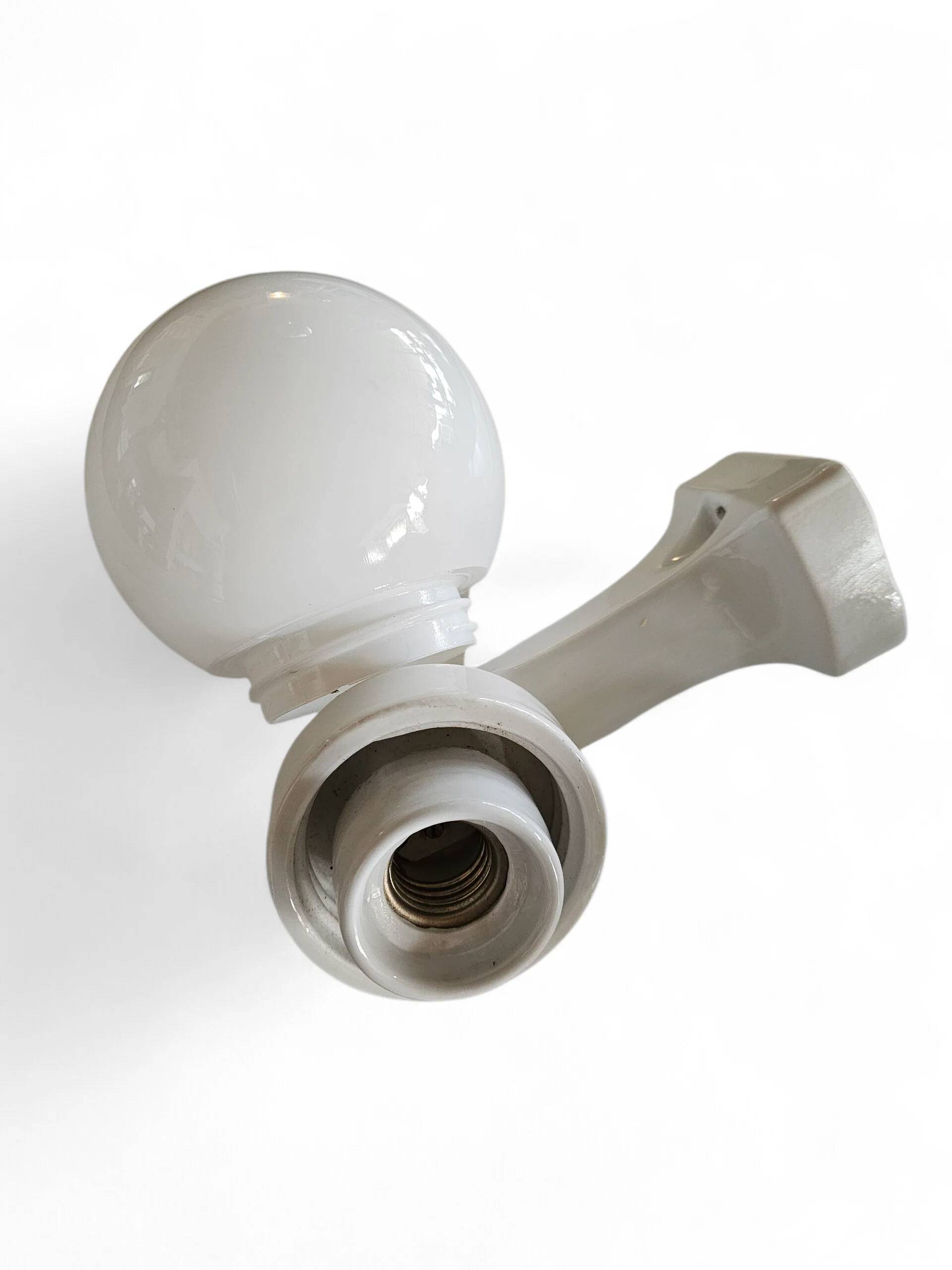 2 x Porcelain Wagenfeld wall lamp no. 4300 for Lindner / 1950s