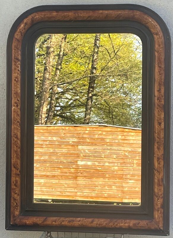 Louis Philippe mirror, beautiful format, trompe l'oeil faux bois