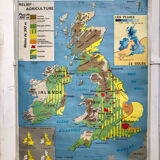 Vintage British Isles School Map Poster