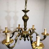 Lustre en bronze ancien 6 bras