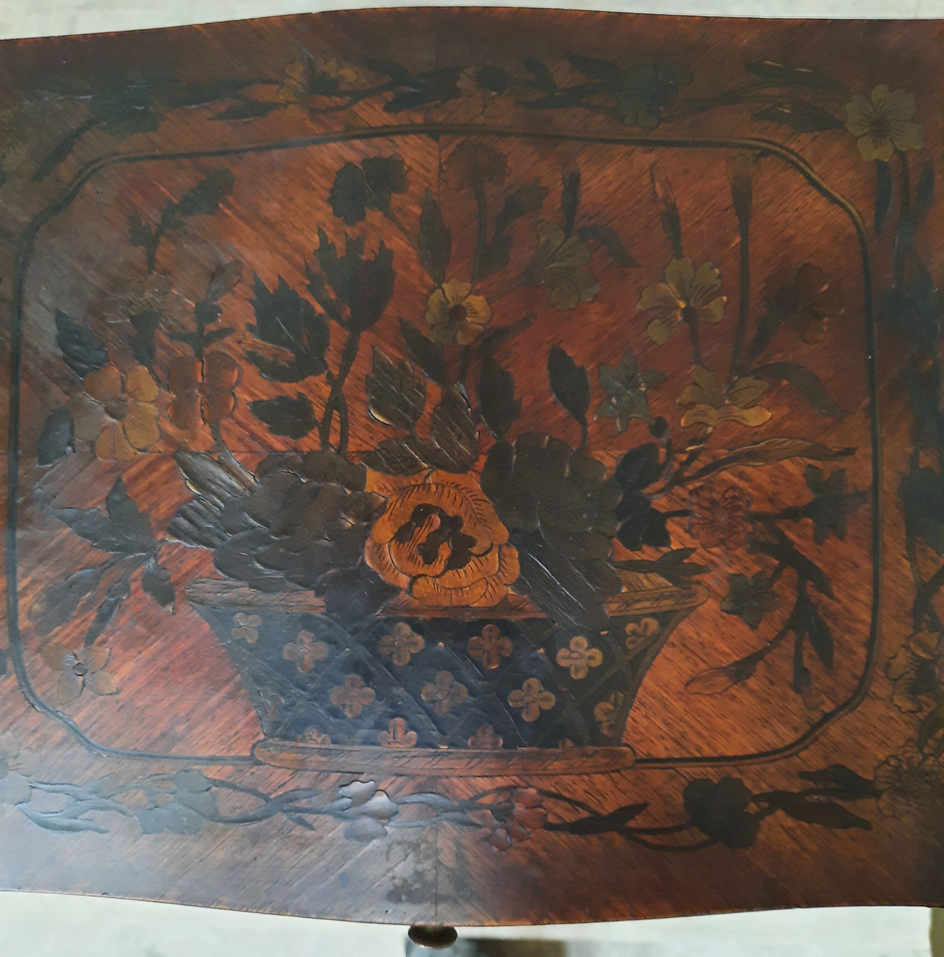 Louis XV style marquette bedside table