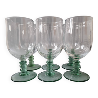 Green stemmed glasses