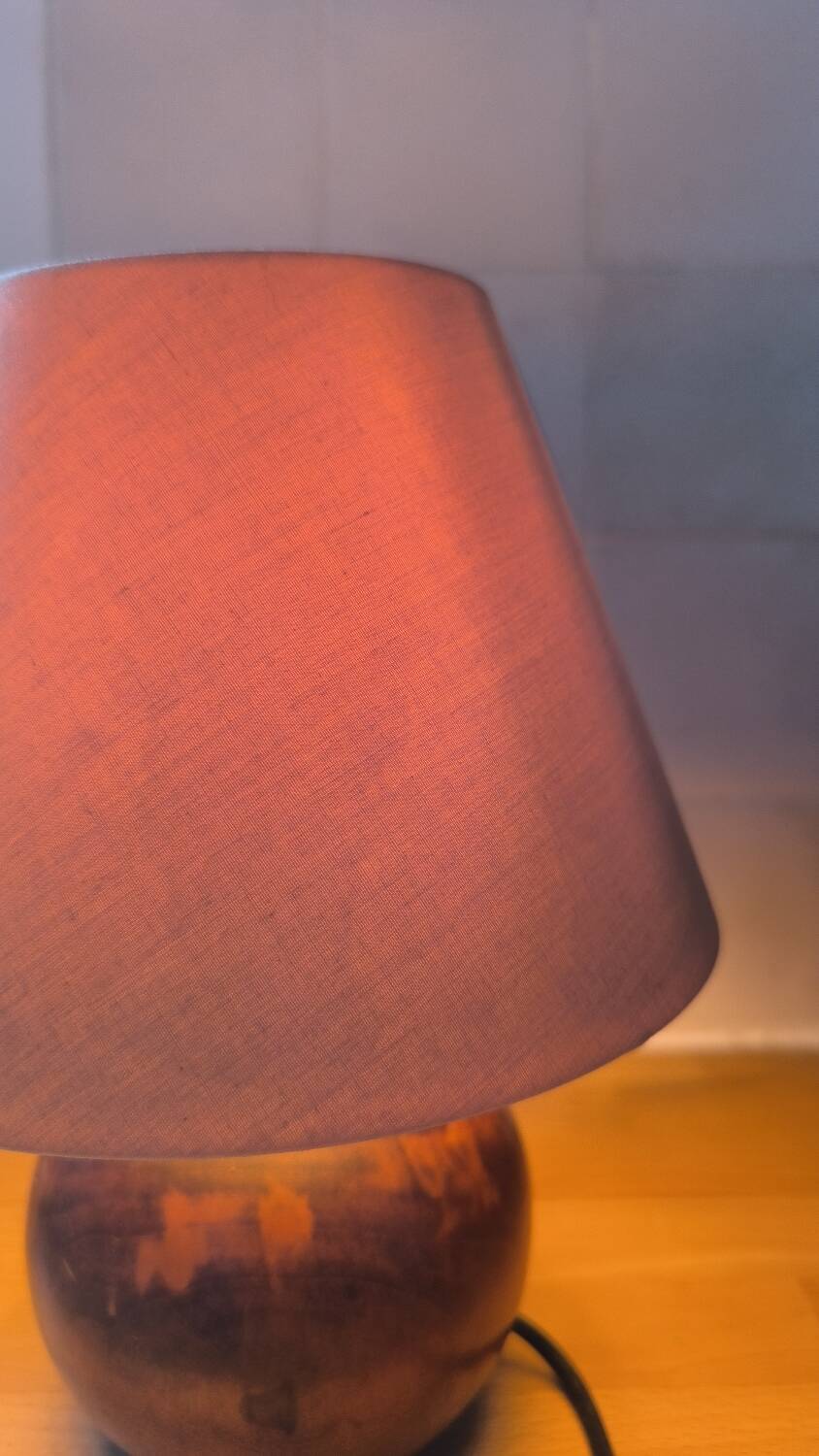 Solid wood ball table lamp