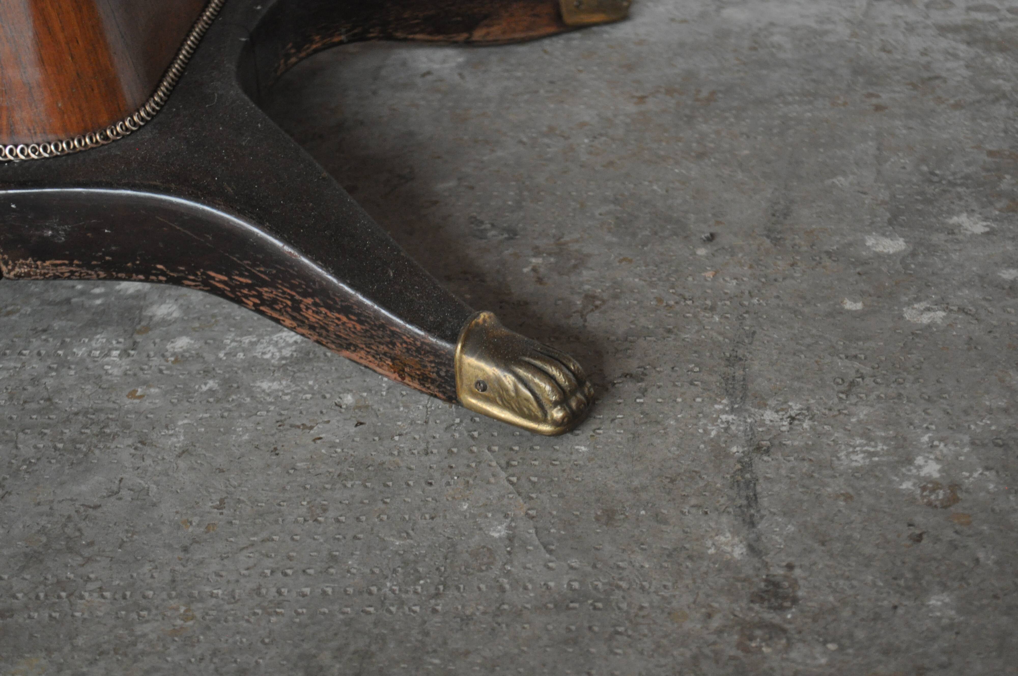 Mahogany pear tree, brass & glass top drawers sideboard from f.lli rigamonti desio, milan, 1940s