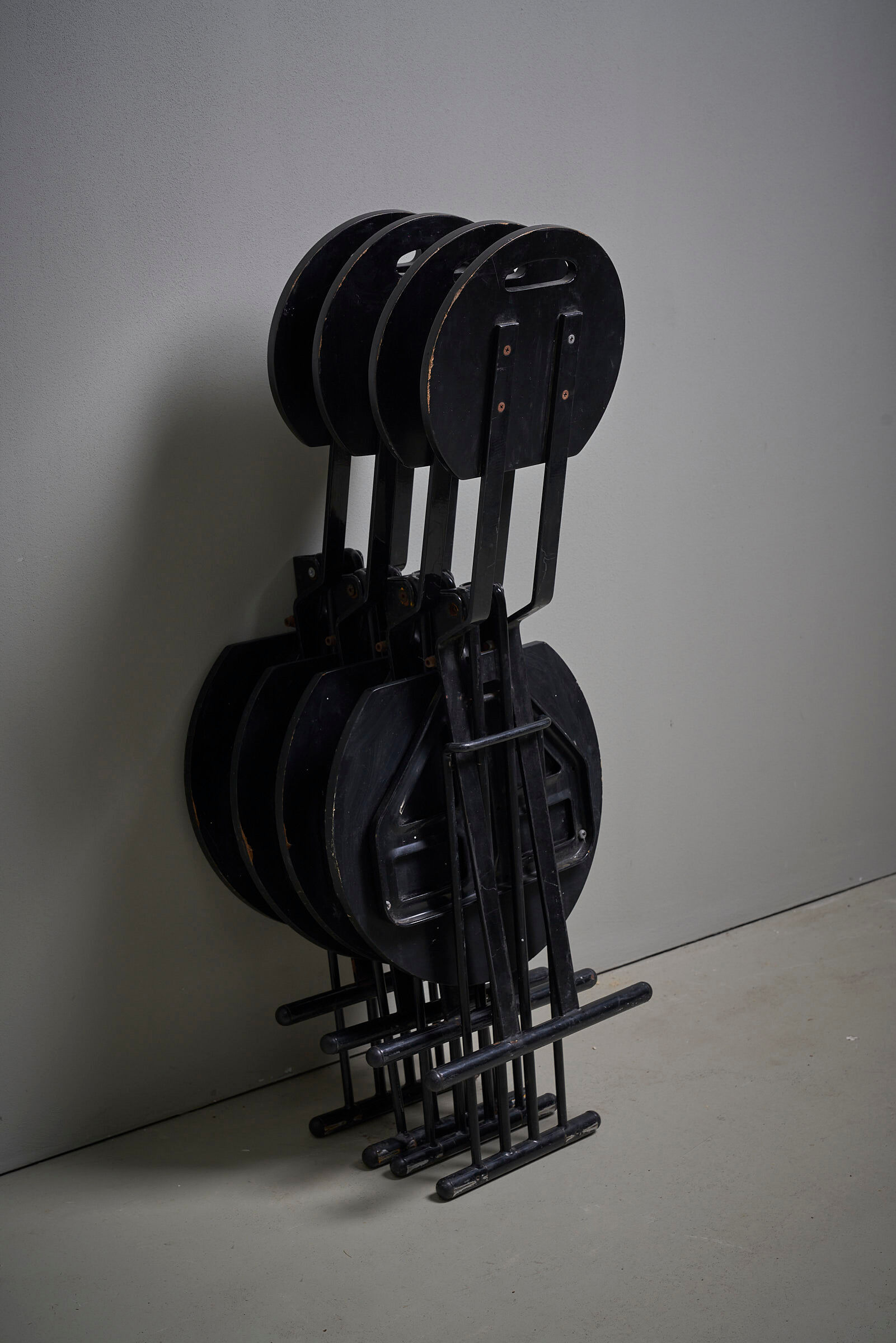 Set of 4 Italian folding chairs from the 1980s