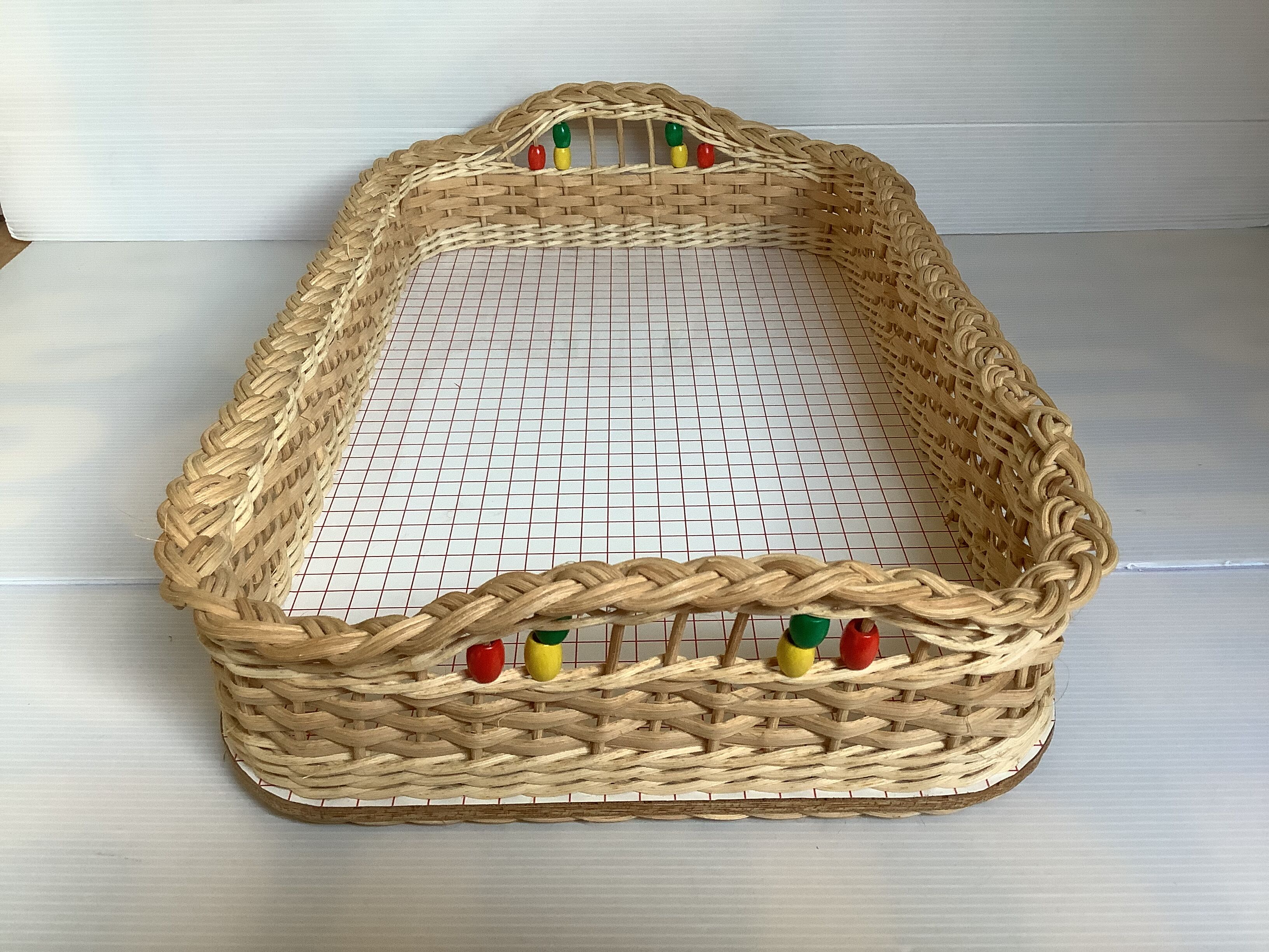 Plateau corbeille osier rotin