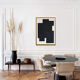 Peinture abstraite minimaliste, signe noir