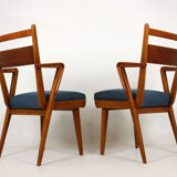 Ash & walnut dining chairs from Jitona Sobeslav, 1950