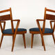 Ash & walnut dining chairs from Jitona Sobeslav, 1950