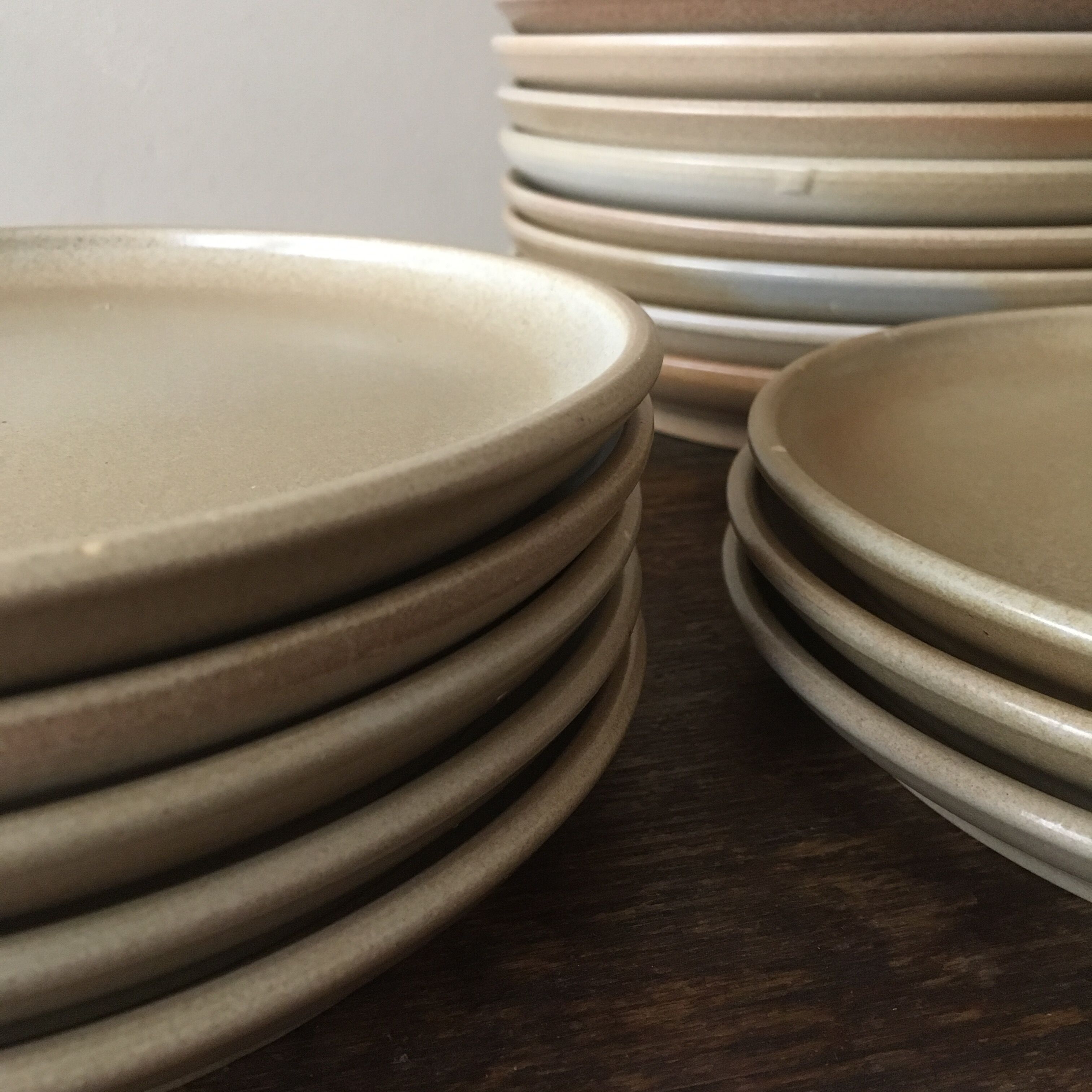 Lot of 8 plates to dessert in sandstone of Niderviller