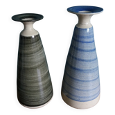 Vases soliflores en grès tourné