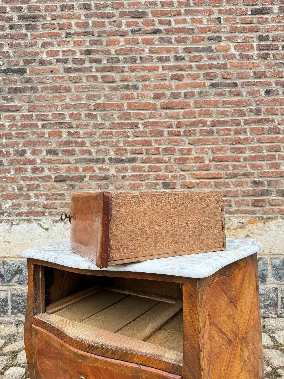 Pierre Roussel, Sauté Commode In Marquetry Louis XV Period XVIII Eme Century