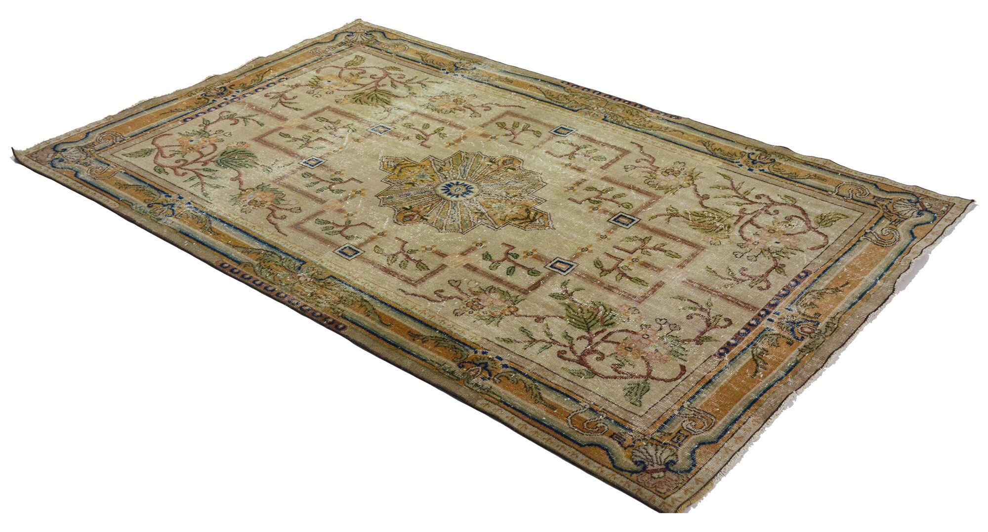 Anatolian handmade vintage rug 257 cm x 165 cm