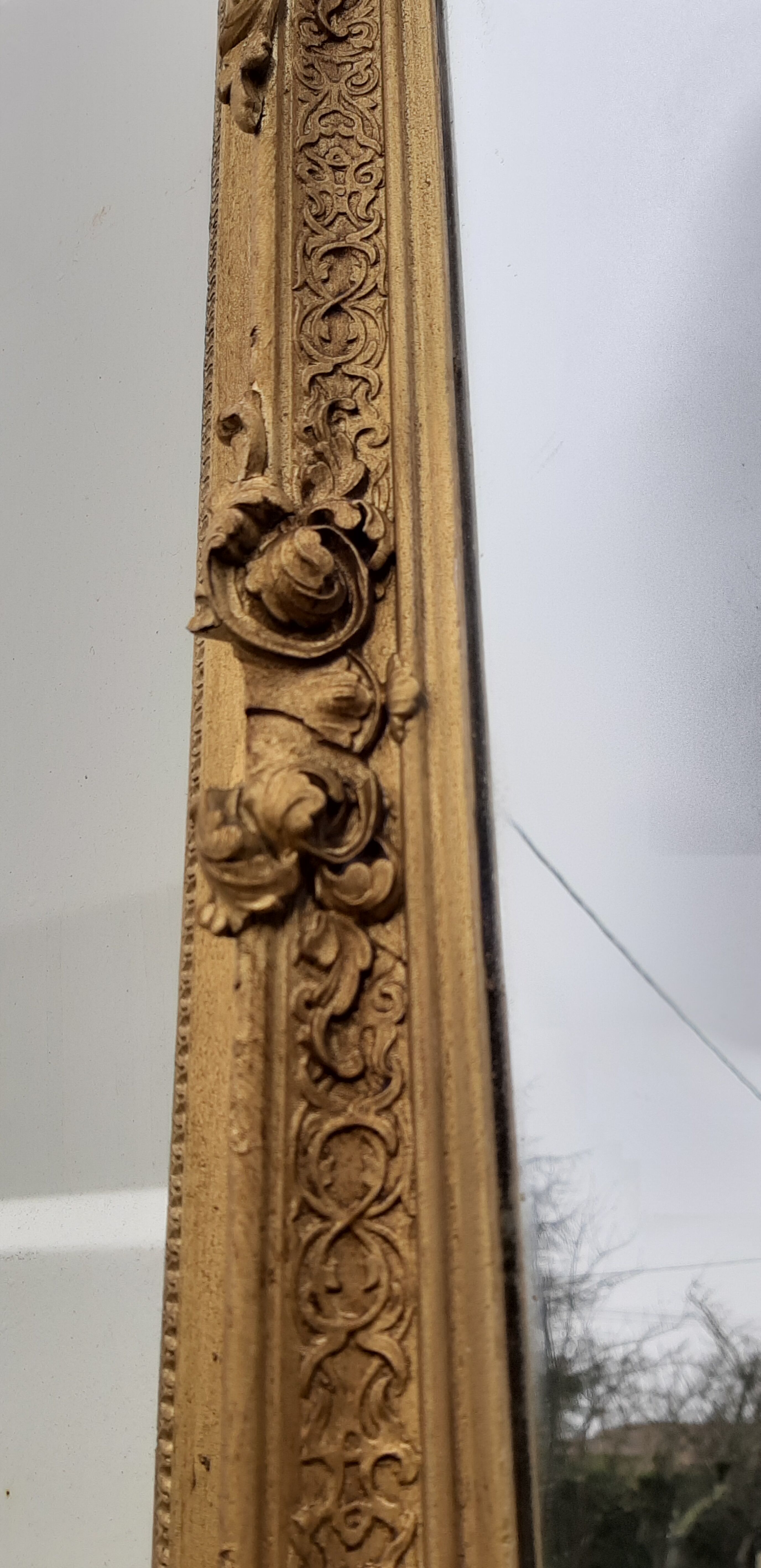Mirror wood and stuk gilded 19th 94x60cm
