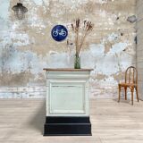 Bank counter furniture in patinated wood, circa 1900