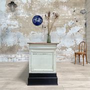 Bank counter furniture in patinated wood, circa 1900