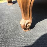 Commode vintage néo louis xv en noyer massif à 3 tiroirs