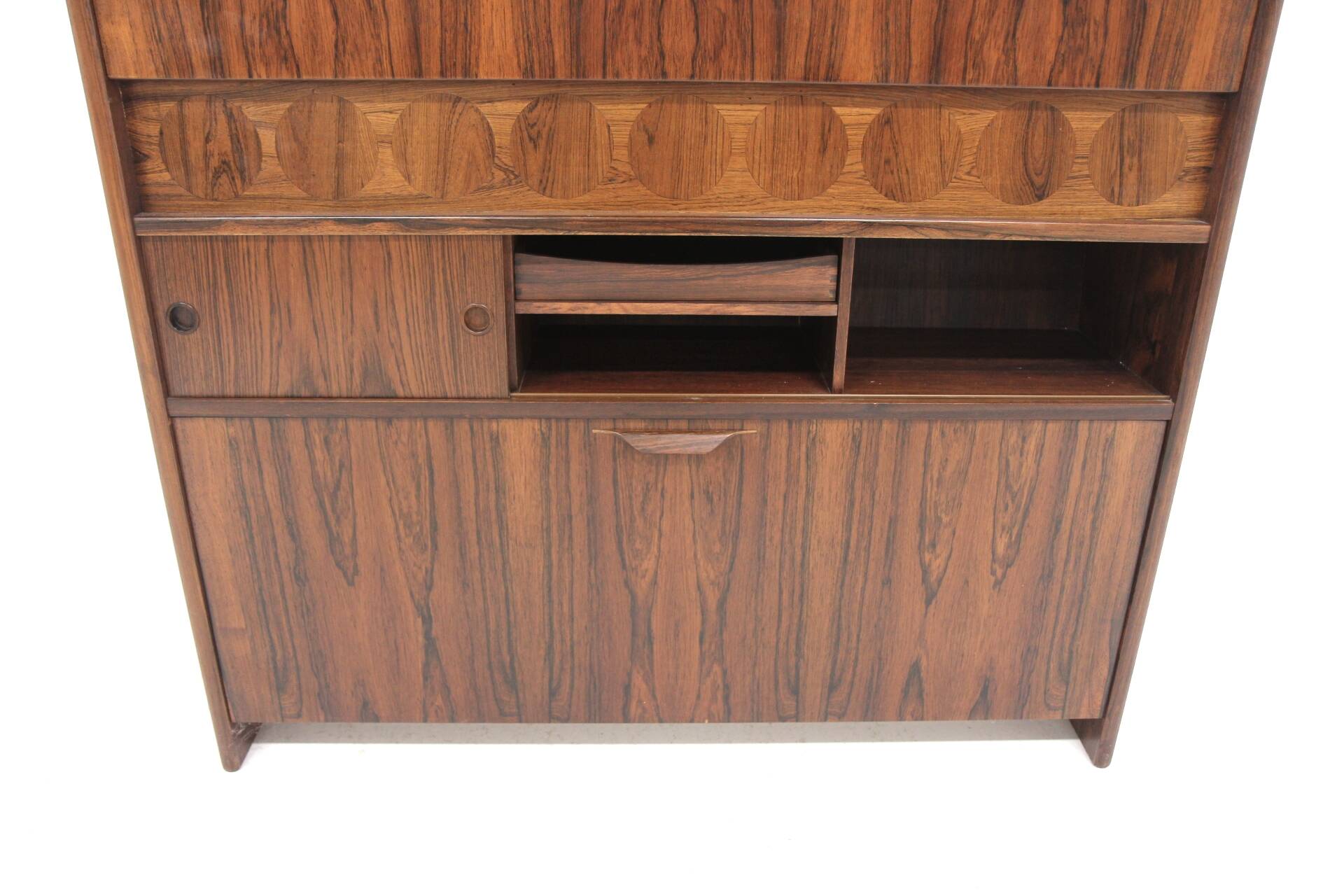 Rosewood bar cabinet "SK 661" and its 2 stools, Johannes Andersen, Denmark, 1960