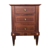 Bedside, walnut 3 drawers