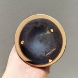 A set of ceramic candlesticks in bluish metallic glaze, Denmark 1980s