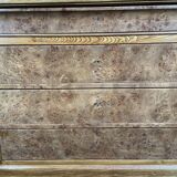 Louis Philippe period dresser in walnut ronce and solid ash